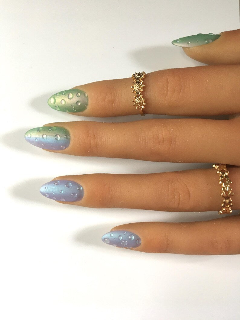 Press on nails Gouttes Magiques faits main réutilisables