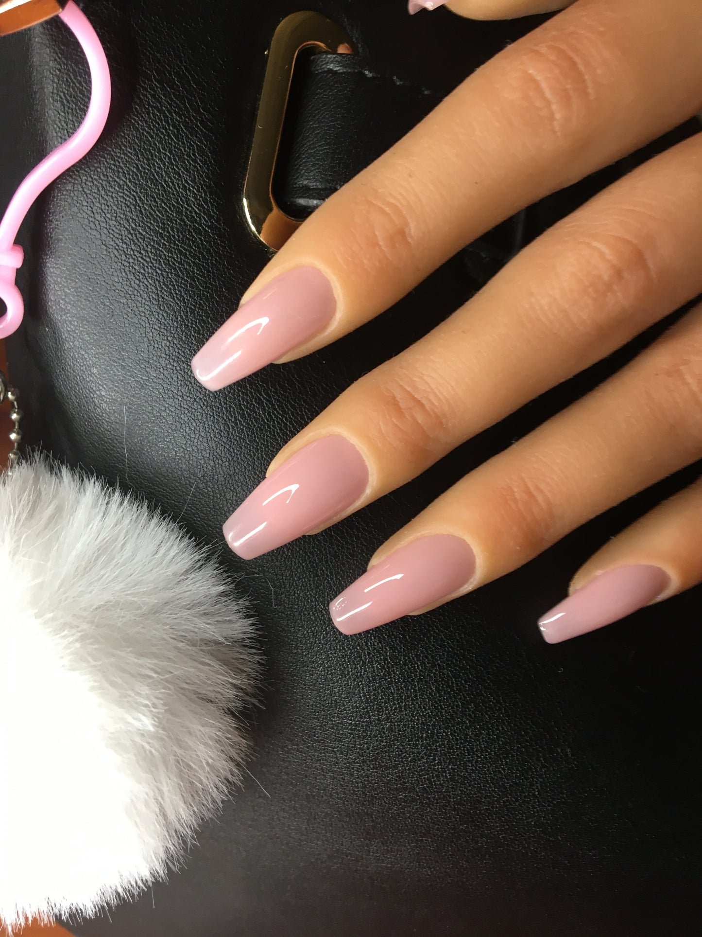 Press on nails Blush Rosé faits main réutilisables