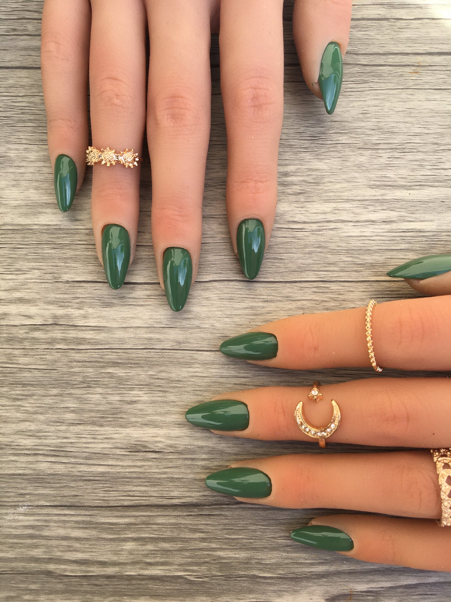 Press on nails Basilic Chic faits main réutilisables