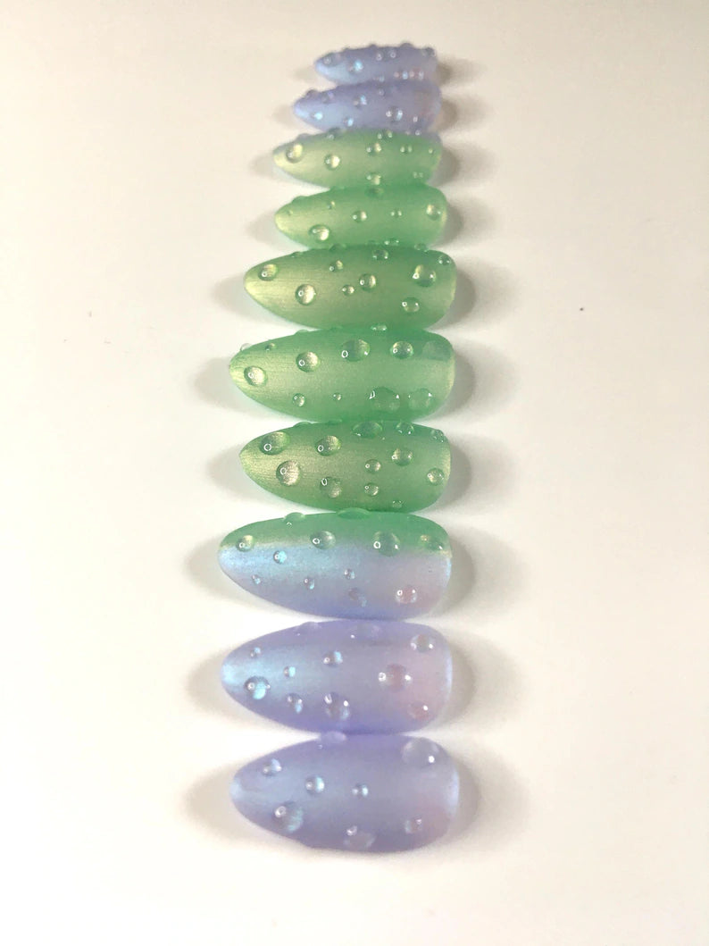 Press on nails Gouttes Magiques faits main réutilisables