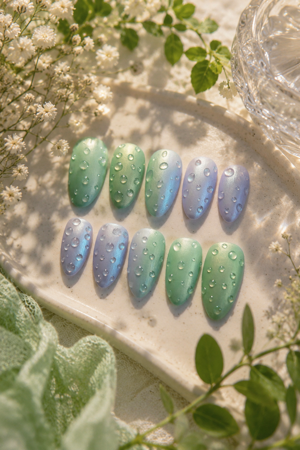 Press on nails Gouttes Magiques faits main réutilisables