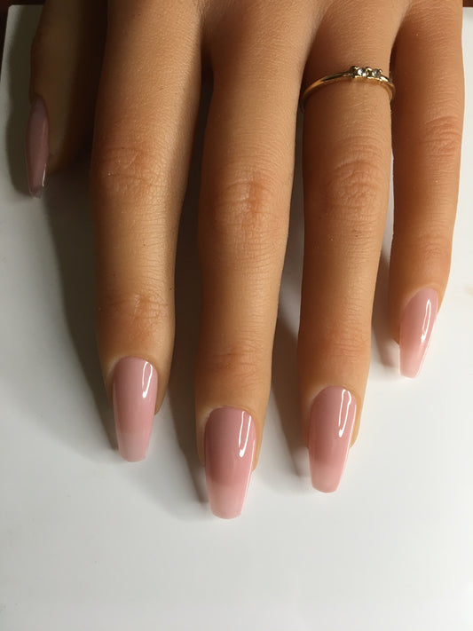 Press on nails Blush Rosé faits main réutilisables