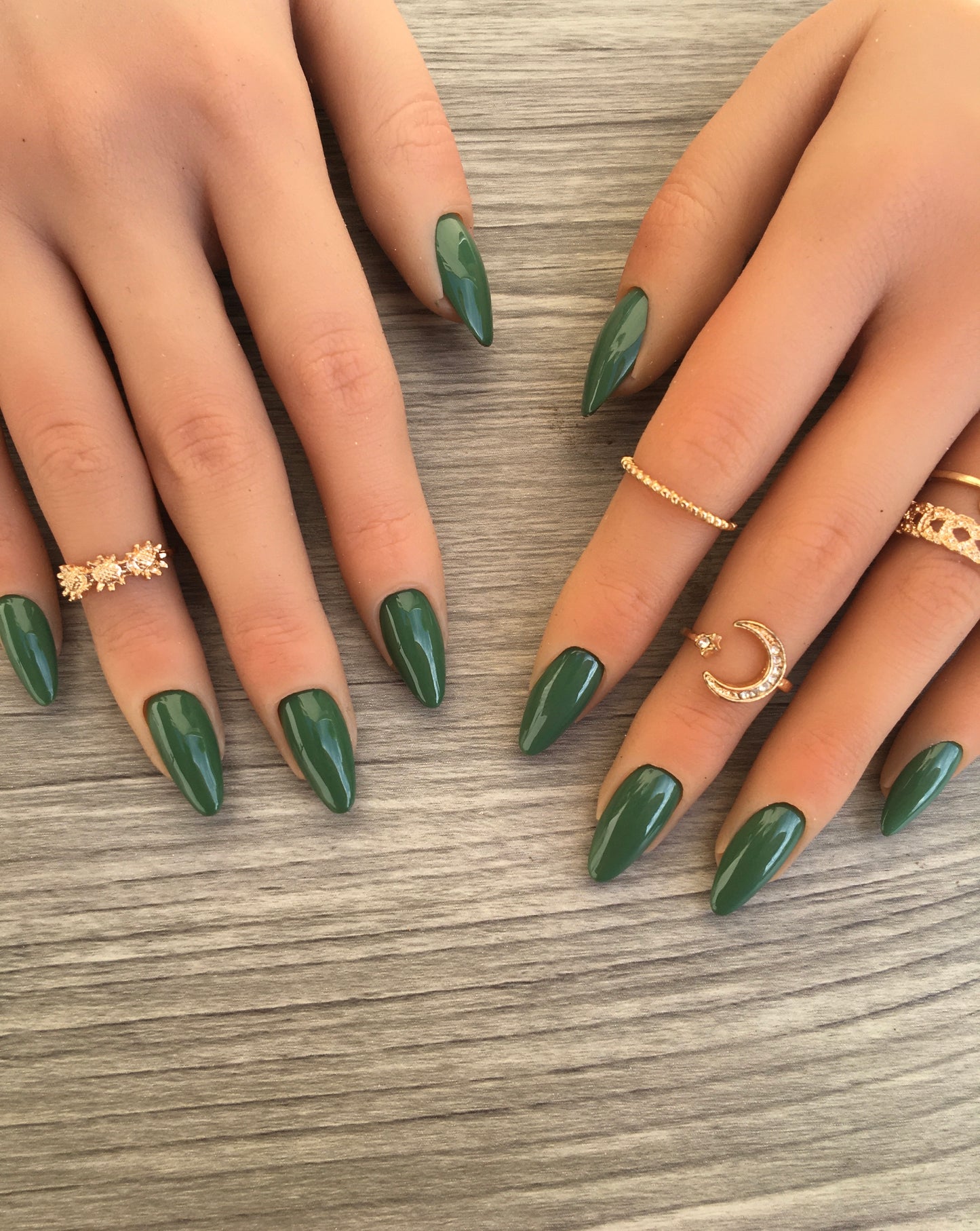 Press on nails Basilic Chic faits main réutilisables