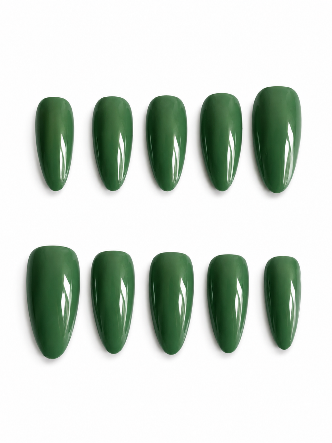 Press on nails Basilic Chic faits main réutilisables