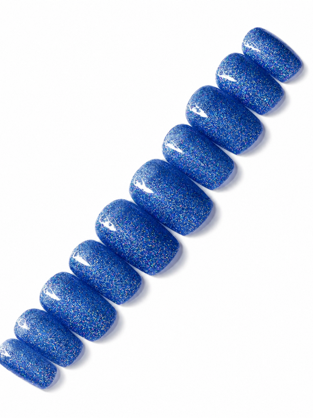 Press on nails Bleu Infini faits main réutilisables