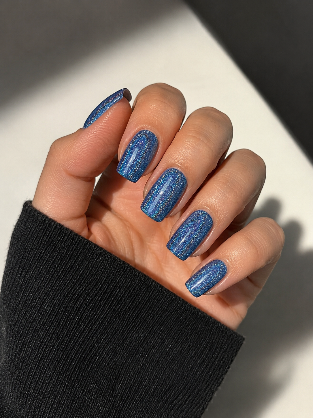 Press on nails Bleu Infini faits main réutilisables