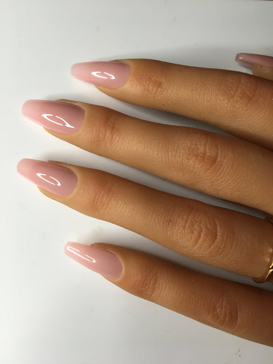 Press on nails Blush Rosé faits main réutilisables