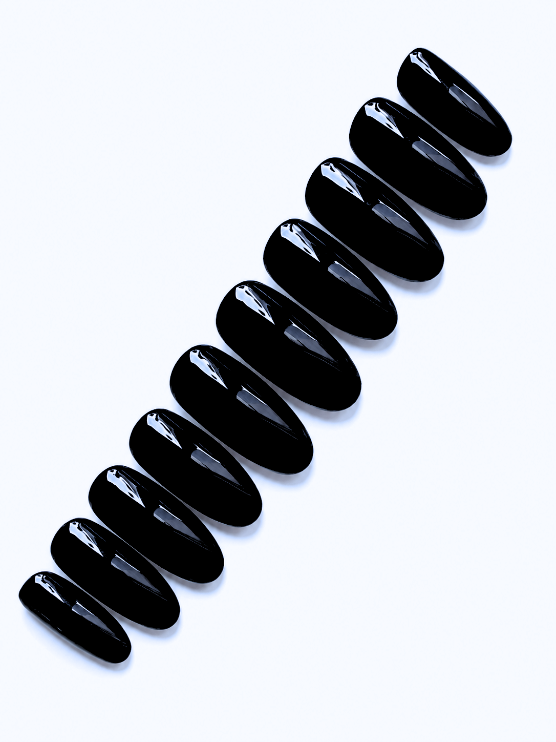 Press on nails Noir Signature faits main réutilisables