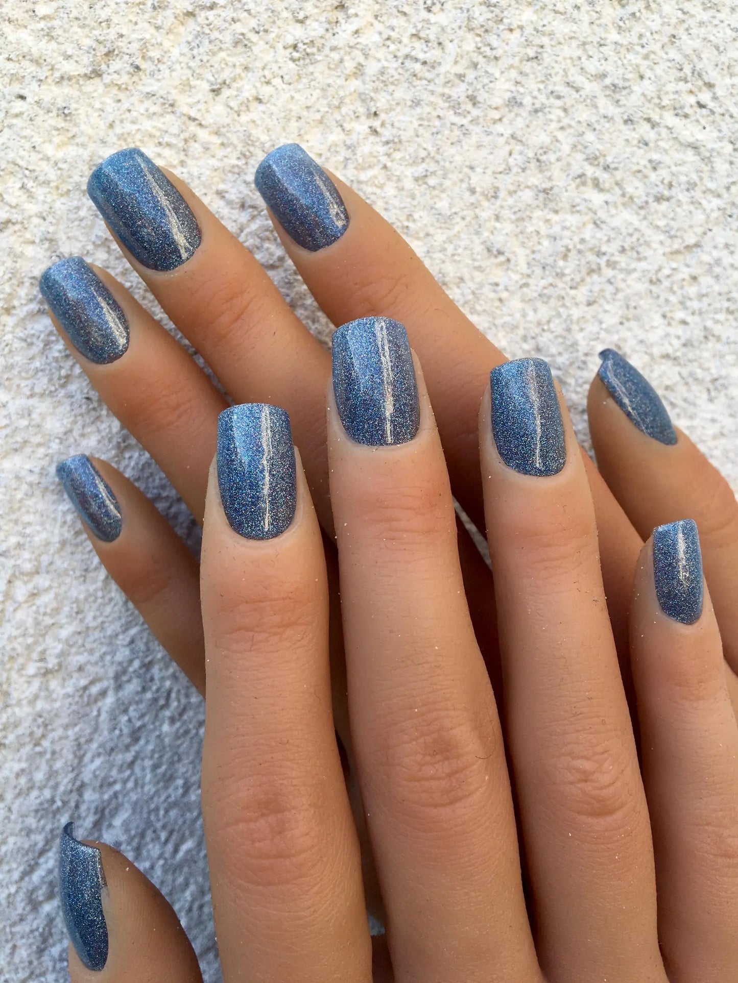 Press on nails Bleu Infini faits main réutilisables